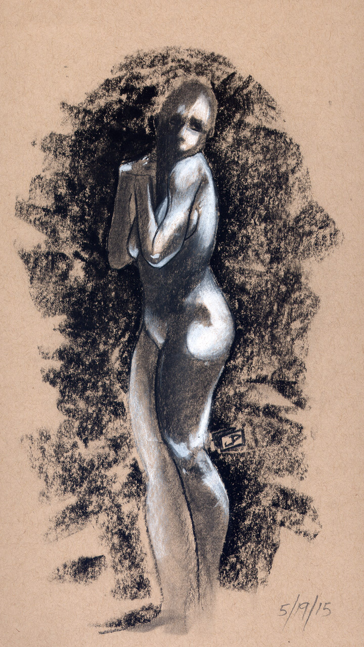 Life drawing Spring 2015_000-720 - Drawing on Toned Paper - by Joseph Pedroza - JosephPedroza.Com