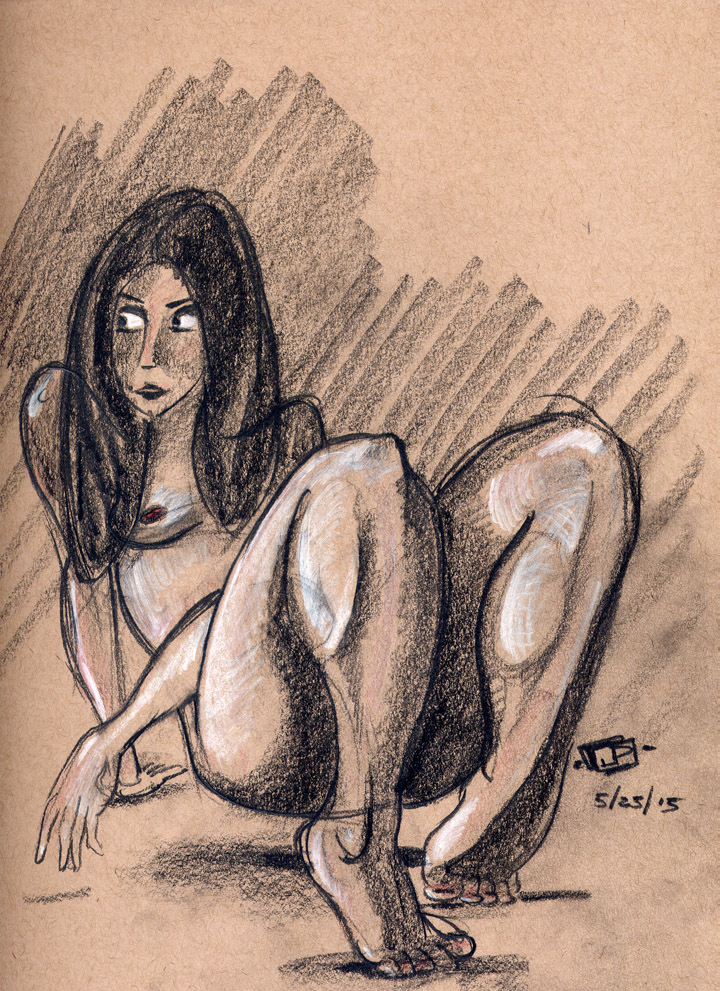 Life Drawing Spring 2015_002-720 - Drawing on Toned Paper - by Joseph Pedroza - JosephPedroza.Com